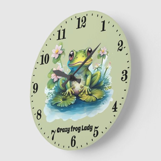 Schattige Crazy Frog Lady Tekst toevoegen Grote Klok (Hoek)