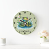 Schattige Crazy Frog Lady Tekst toevoegen Grote Klok (Huis)