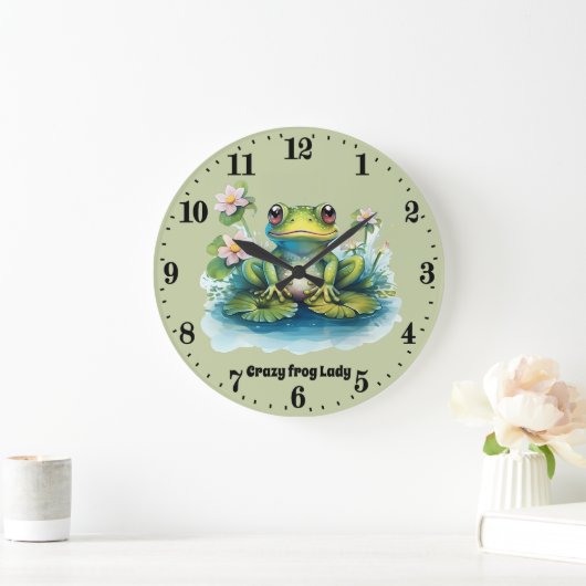 Schattige Crazy Frog Lady Tekst toevoegen Grote Klok (Huis)
