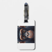 Schattige Crazy Funny Chimpansee Anime Portret Bagagelabel (Achterkant verticaal)
