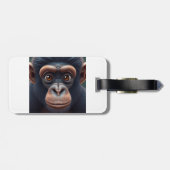 Schattige Crazy Funny Chimpansee Anime Portret Bagagelabel (Achterkant horizontaal)