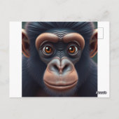 Schattige Crazy Funny Chimpansee Anime Portret Briefkaart (Achterkant)
