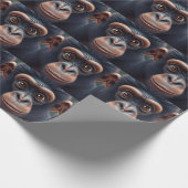 Schattige Crazy Funny Chimpansee Anime Portret Cadeaupapier (Hoek)