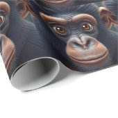 Schattige Crazy Funny Chimpansee Anime Portret Cadeaupapier (Rol Hoek)