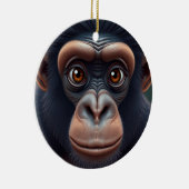 Schattige Crazy Funny Chimpansee Anime Portret Keramisch Ornament (Rechts)