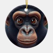 Schattige Crazy Funny Chimpansee Anime Portret Keramisch Ornament (Voorkant)