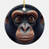 Schattige Crazy Funny Chimpansee Anime Portret Keramisch Ornament (Achterkant)