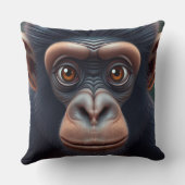 Schattige Crazy Funny Chimpansee Anime Portret Kussen (Achterkant)