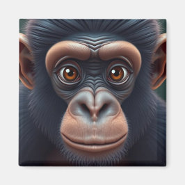 Schattige Crazy Funny Chimpansee Anime Portret Magneet