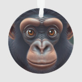 Schattige Crazy Funny Chimpansee Anime Portret Ornament (achterkant)