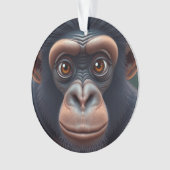 Schattige Crazy Funny Chimpansee Anime Portret Ornament (voorkant)