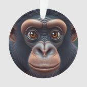Schattige Crazy Funny Chimpansee Anime Portret Ornament (voorkant)