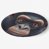 Schattige Crazy Funny Chimpansee Anime Portret Papieren Bordje (Gekanteld)