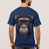 Schattige Crazy Funny Chimpansee Anime Portret T-shirt (Achterkant)