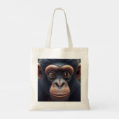 Schattige Crazy Funny Chimpansee Anime Portret Tote Bag (Achterkant)