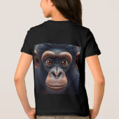 Schattige Crazy Funny Chimpansee Anime Portret Tri-Blend Shirt (Achterkant)