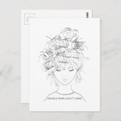 Schattige Crazy Hair Briefkaart (Voorkant / Achterkant)