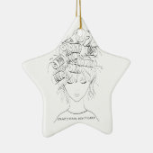 Schattige Crazy Hair Keramisch Ornament (Rechts)