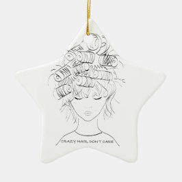 Schattige Crazy Hair Keramisch Ornament
