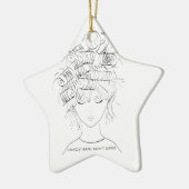 Schattige Crazy Hair Keramisch Ornament (Links)