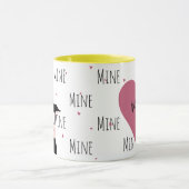 Schattige Crazy Over Mooo "Mine" Grappige Koe Love Mok (Midden)