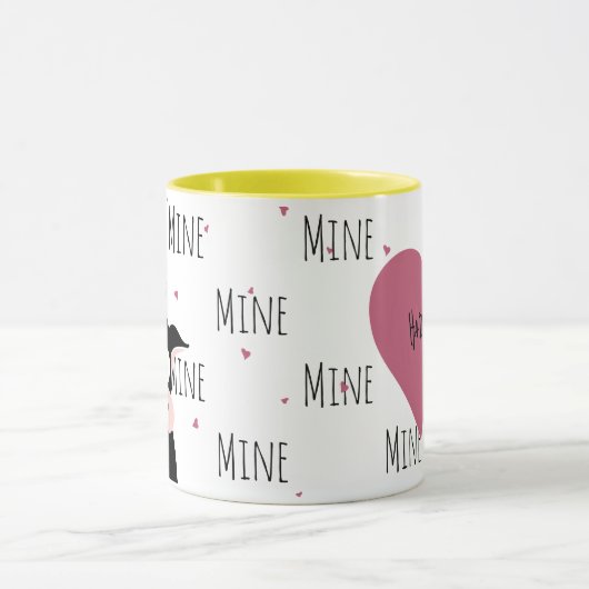 Schattige Crazy Over Mooo "Mine" Grappige Koe Love Mok (Midden)