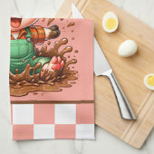 Schattige Crazy Pig Lad Tekst toevoegen Theedoek (Quarter Fold)