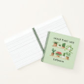 Schattige Crazy Plant Lady Waterverf Planten Custo Notitieboek (Binnen)