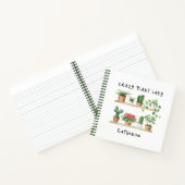 Schattige Crazy Plant Lady Waterverf Planten Custo Notitieboek (Binnen)
