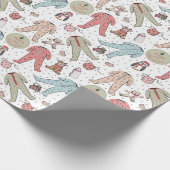 Schattige Cream Baby's eerste kerstgewoonte Cadeaupapier (Hoek)