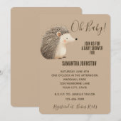 Schattige Cream Brown Hedgehog Kaart (Voorkant / Achterkant)