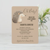 Schattige Cream Brown Hedgehog Kaart (Staand voorkant)