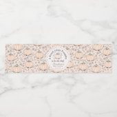 Schattige Cream Little Pumpkin Herfst Baby shower Waterfles Etiket (Enkel label)