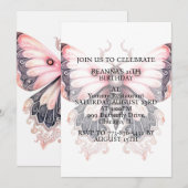 Schattige Creatief Vlinderkunst Verjaardagsfeest Kaart (Voorkant / Achterkant)