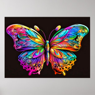Schattige Creatieve Artistieke Vlinder Illustratie Poster