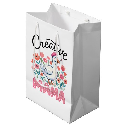 Schattige creatieve Mama gans Moederdag Medium Cadeauzakje (Voorkant Gekanteld)