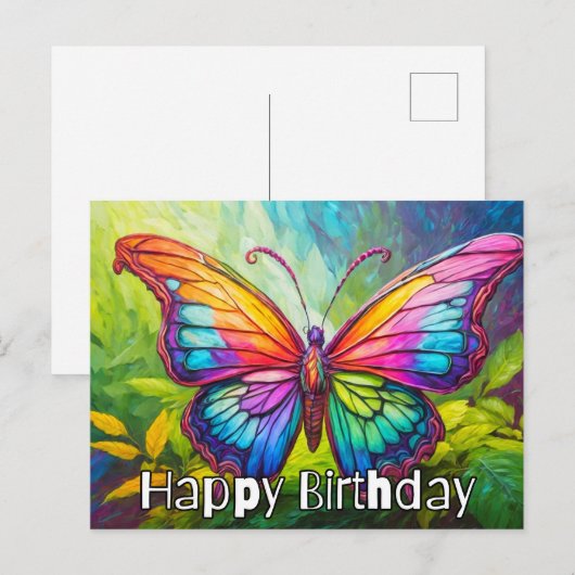 Schattige Creatieve Vlinder Kunst Briefkaart (Voorkant / Achterkant)