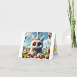 Schattige Creature Verjaardagswensen Kaart