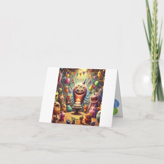 Schattige Creature Verjaardagswensen Kaart (Achterkant)