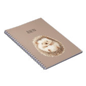 Schattige Crème Egel Notitieboek (Rechterzijde)