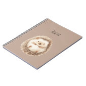 Schattige Crème Egel Notitieboek (Linkerzijde)