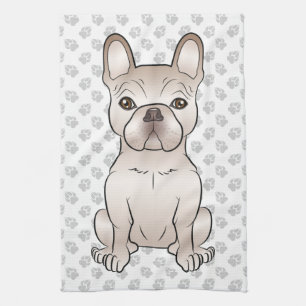 Schattige Crème Franse Bulldog / Franse Hond & Poo Theedoek