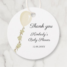 Schattige crèmeballon Baby shower Bedankjes Labels