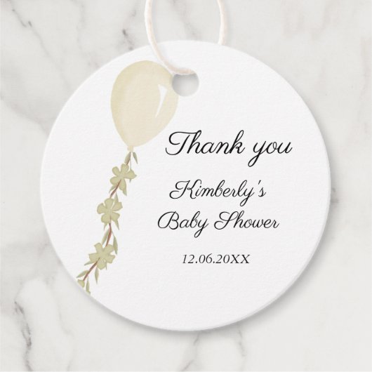 Schattige crèmeballon Baby shower Bedankjes Labels (Voorkant)