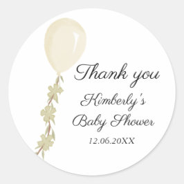 Schattige crèmeballon Baby shower Ronde Sticker