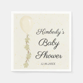 Schattige crèmeballon Baby shower Servet