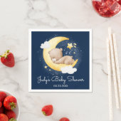 Schattige Crescent Navy Moon Teddy Bear Baby showe Servet (Insitu)