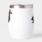 Schattige Crested Puffin Cartoon zwemmen (Links)