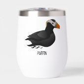 Schattige Crested Puffin Cartoon zwemmen (Voorkant)