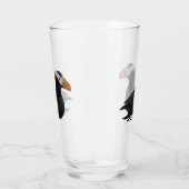 Schattige Crested Puffin Cartoon zwemmen Glas (Rechts)